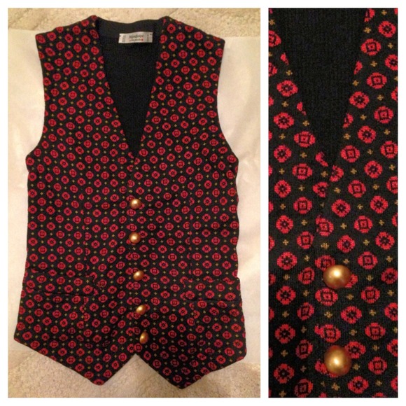 YSL Vintage Preppy knit jacquard vest