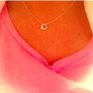 Open heart silver necklace