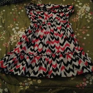 Strapless Chevron Dress