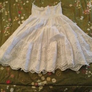 White eyelit baby doll top