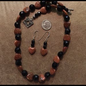 Bead necklace and Earrings
