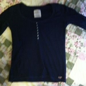 Navy blue button up Hollister shirt