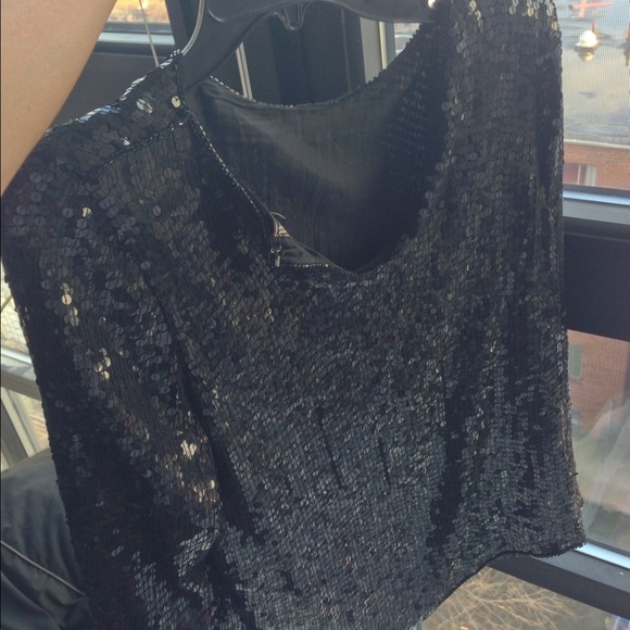 Tops - Vintage black sequin top can fit a small also Tops - Vintage black sequin top can fit a small also