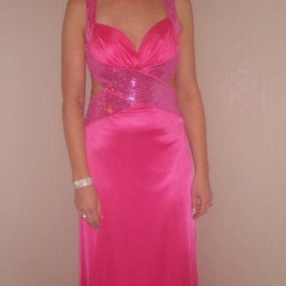 Hot pink prom dress