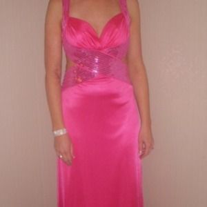 Hot pink prom dress
