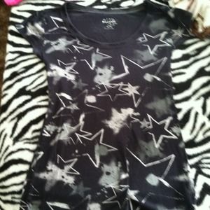 Very worn black with silver star tee