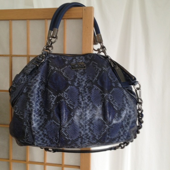 Beautiful snakeskin blue Coach purse