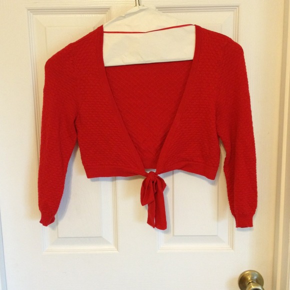 Red cropped sweater
