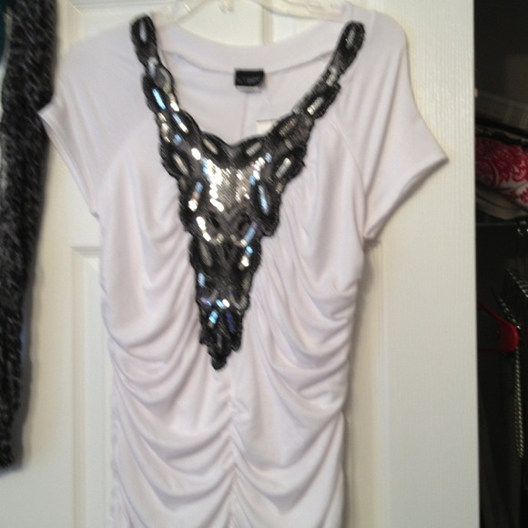 Daytrip white short sleeve gathered top
