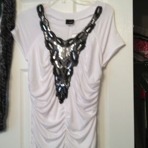 Daytrip white short sleeve gathered top