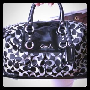 White Ashley black authentic Coach handbag