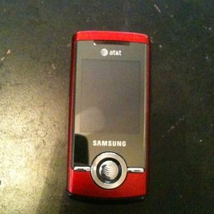 AT&T red slider phone