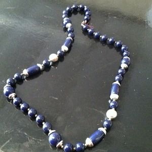 Navy blue beaded necklace