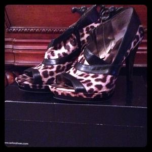 Carlos Santana leopard booties