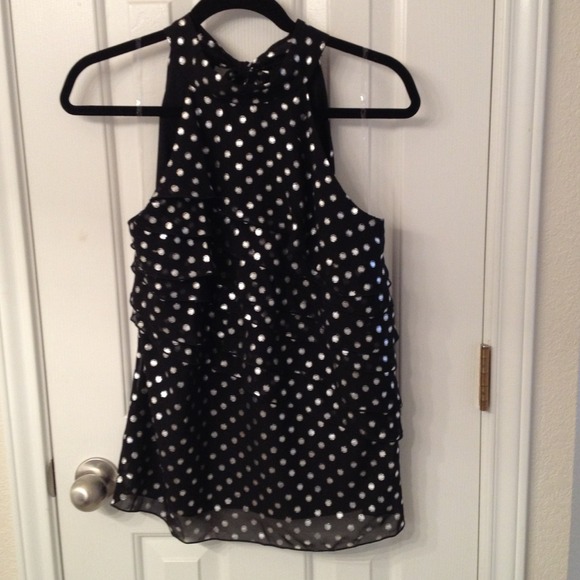 NWOT Polka Dot Black Top