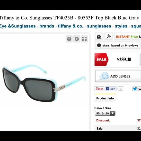 Authentic Tiffany and Co. Sunglasses!!