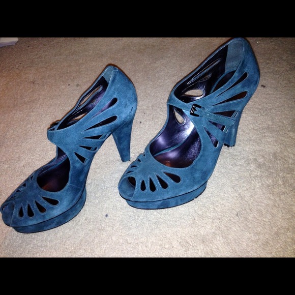 Nine West turquoise suede shoes - Picture 1 of 4