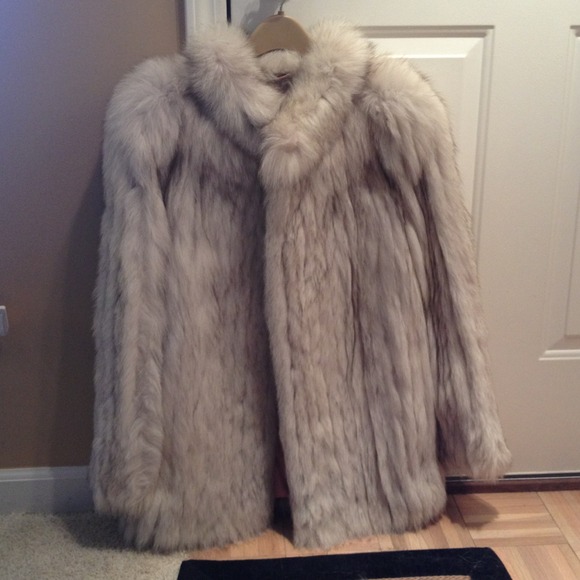 Vintage silver fox fur coat