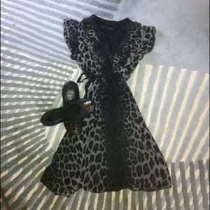 Animal Print Zara Dress, Black and Gray