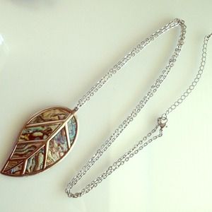 Mother of Pearl Leaf Necklace