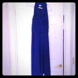 Beautiful cobalt blue halter dress by Jones Studio