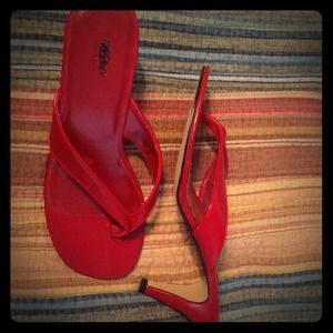 Sz 10 Mossimo Red Heels Sandals Flip Flop Target