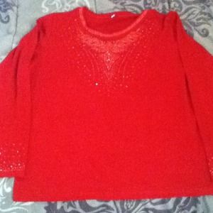 Red Long Sleeve Top