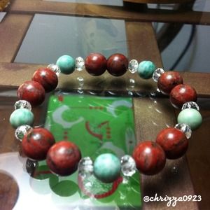 🚫SOLD🚫Red Jasper & Chinese Jade Bracelet