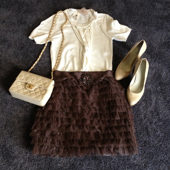 ⬇Price reduced⬇Brown ruffle skirt