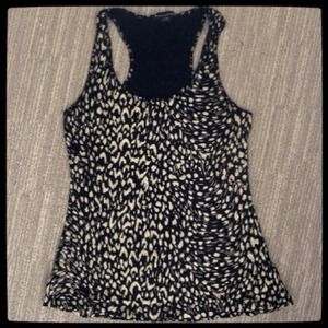 Metallic top black/gold leopard print size S