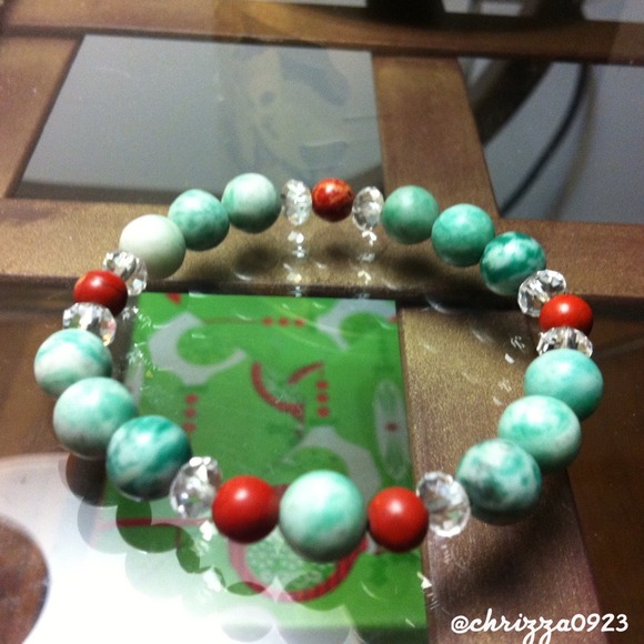 Jewelry - 🚫SOLD🚫Chinese Jade & Red Jasper Bracelet