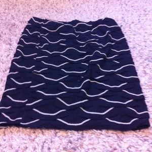 Ruffled black and white pencil skirt