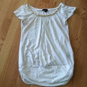 *REDUCED* White top with gold neckline. Make offer