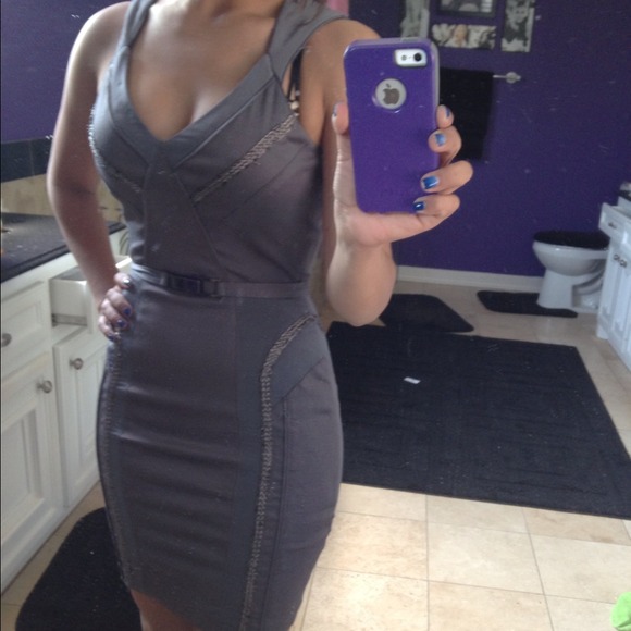 Bebe gray tight fighting dress