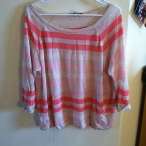 Light pink and tan stripes thin sweater