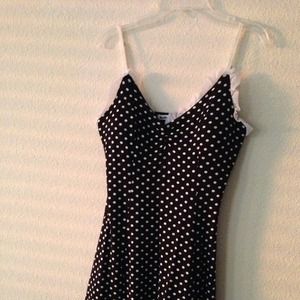 Black, white polka dot beautiful dress
