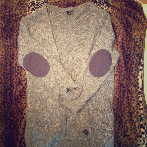 chunky sweater with elbow patches