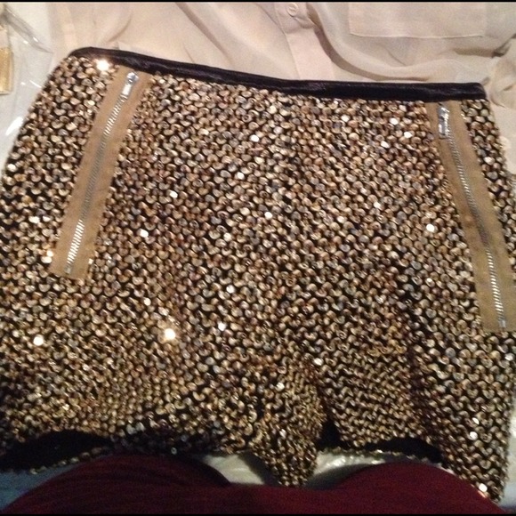 Gold sequin pants