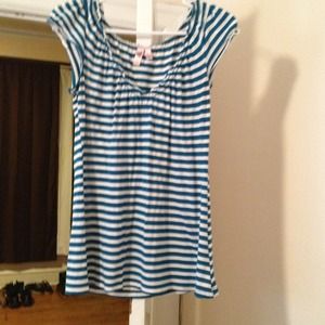 Turquoise striped shirt