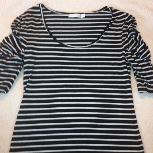 Black and White Striped Tee (Size M)
