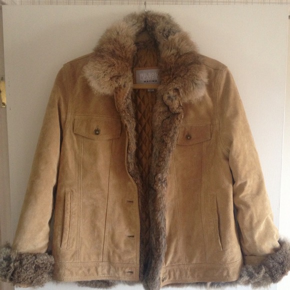 Wilson's suede & rabbit fur jacket
