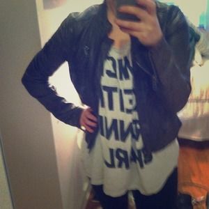 Vince grey Leather jacket