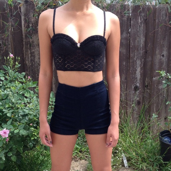 Laced bustier top & CK high waisted shorts bundle