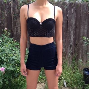 Laced bustier top & CK high waisted shorts bundle