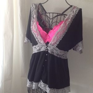 Black and Purple Lace Button-Up. Bundle for Pehang