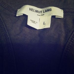 Dark grey helmet Lang razor back tank top