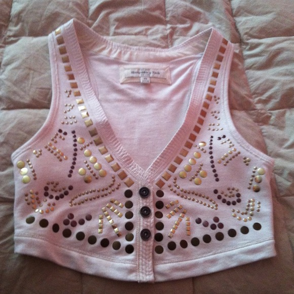 white studded vest NWOT