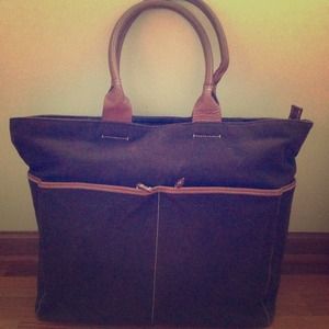Weekender Chocolate Canvas & Leather Bag