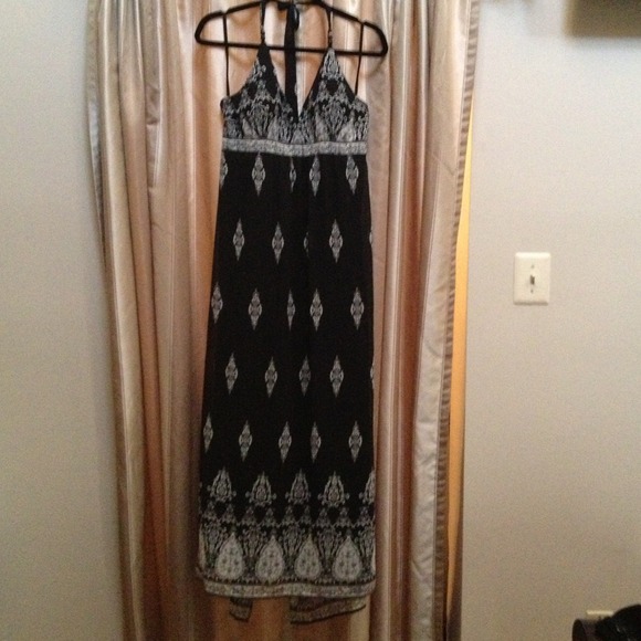 Black and white floor length dress