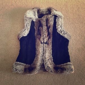 Faux Fur and suede vest